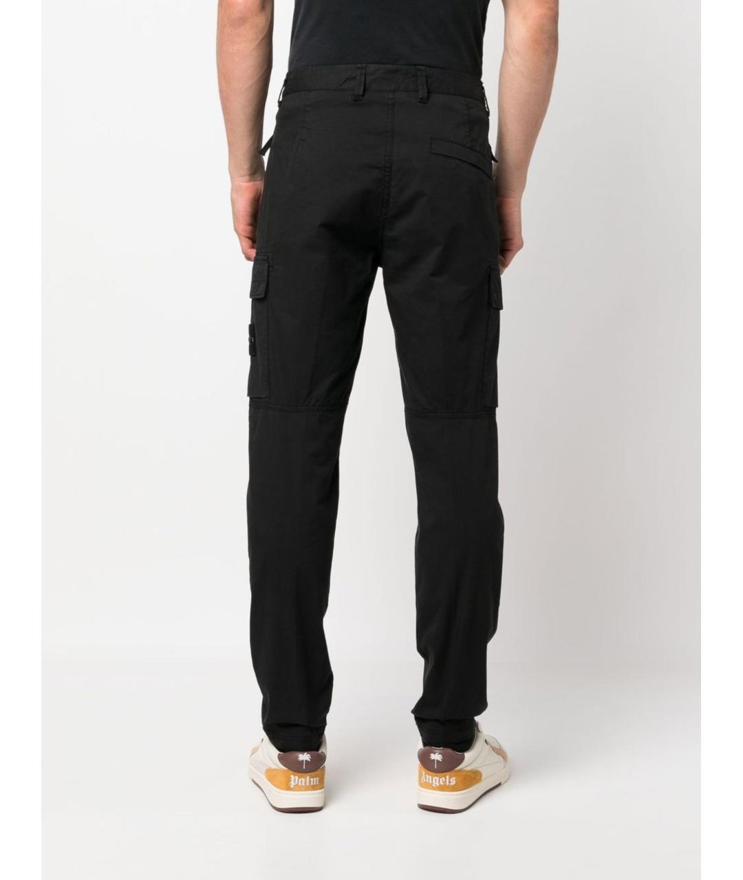 STONE ISLAND Черные хлопковые повседневные брюки, фото 2