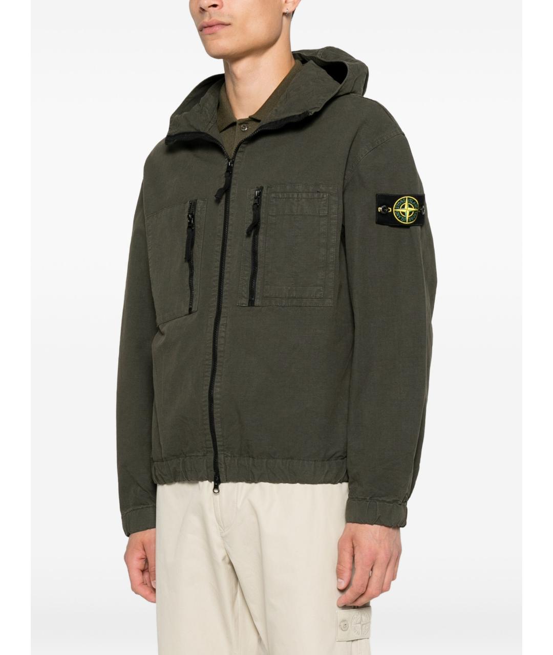 STONE ISLAND Серая хлопковая куртка, фото 3
