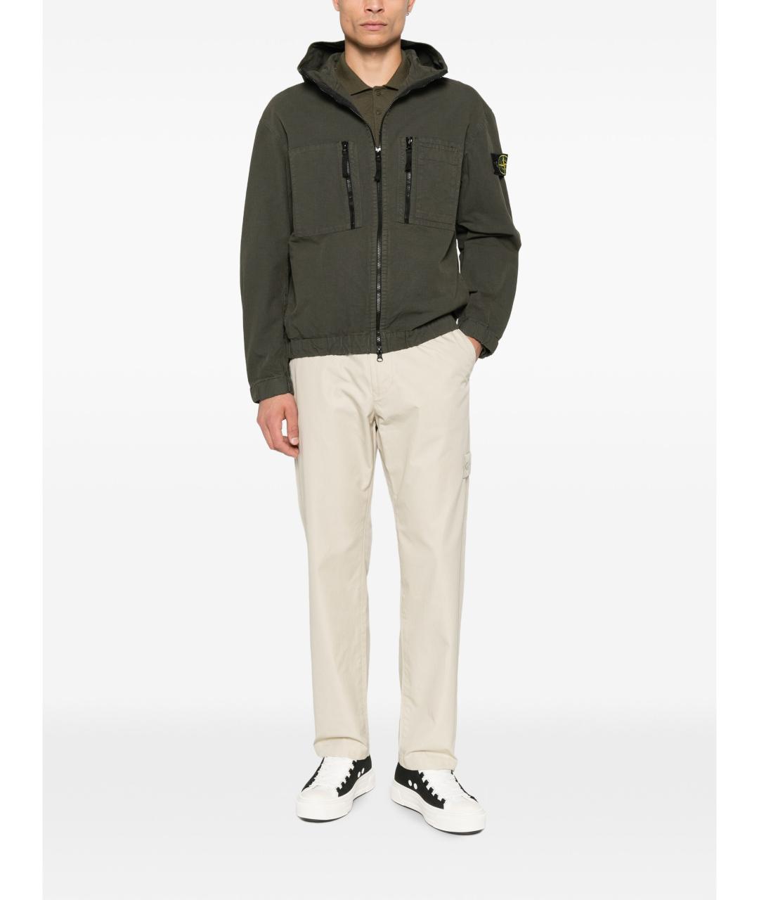 STONE ISLAND Серая хлопковая куртка, фото 5
