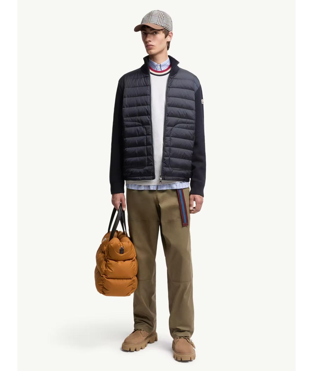 MONCLER Темно-синяя полиамидовая куртка, фото 3