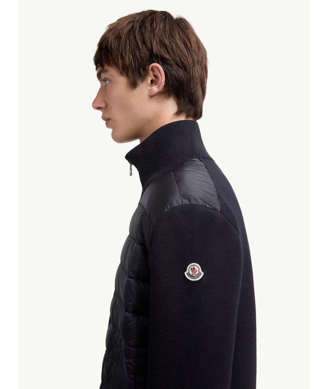 MONCLER Темно-синяя полиамидовая куртка, фото 4
