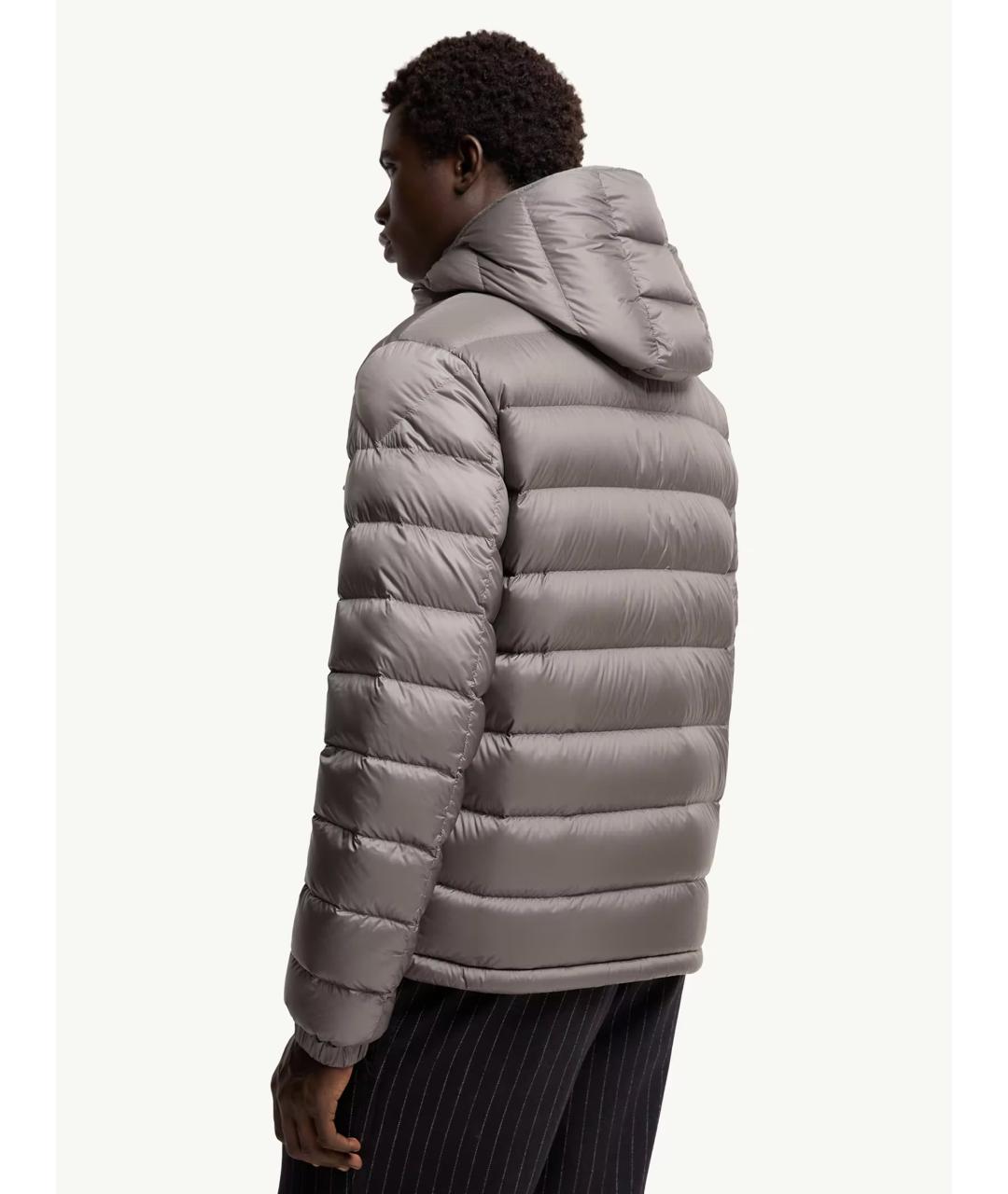 MONCLER Серый полиамидовый пуховик, фото 5