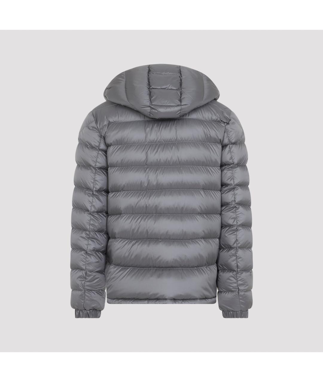 MONCLER Серый полиамидовый пуховик, фото 3