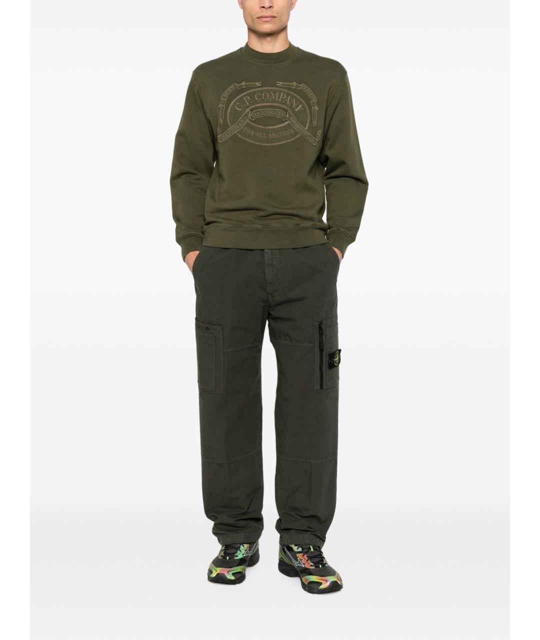 STONE ISLAND Серые хлопковые повседневные брюки, фото 5