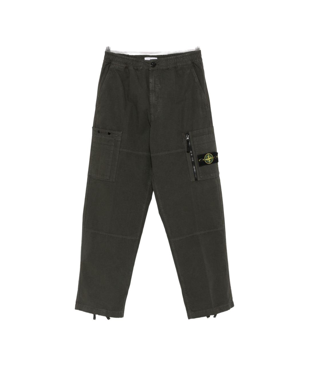 STONE ISLAND Серые хлопковые повседневные брюки, фото 1