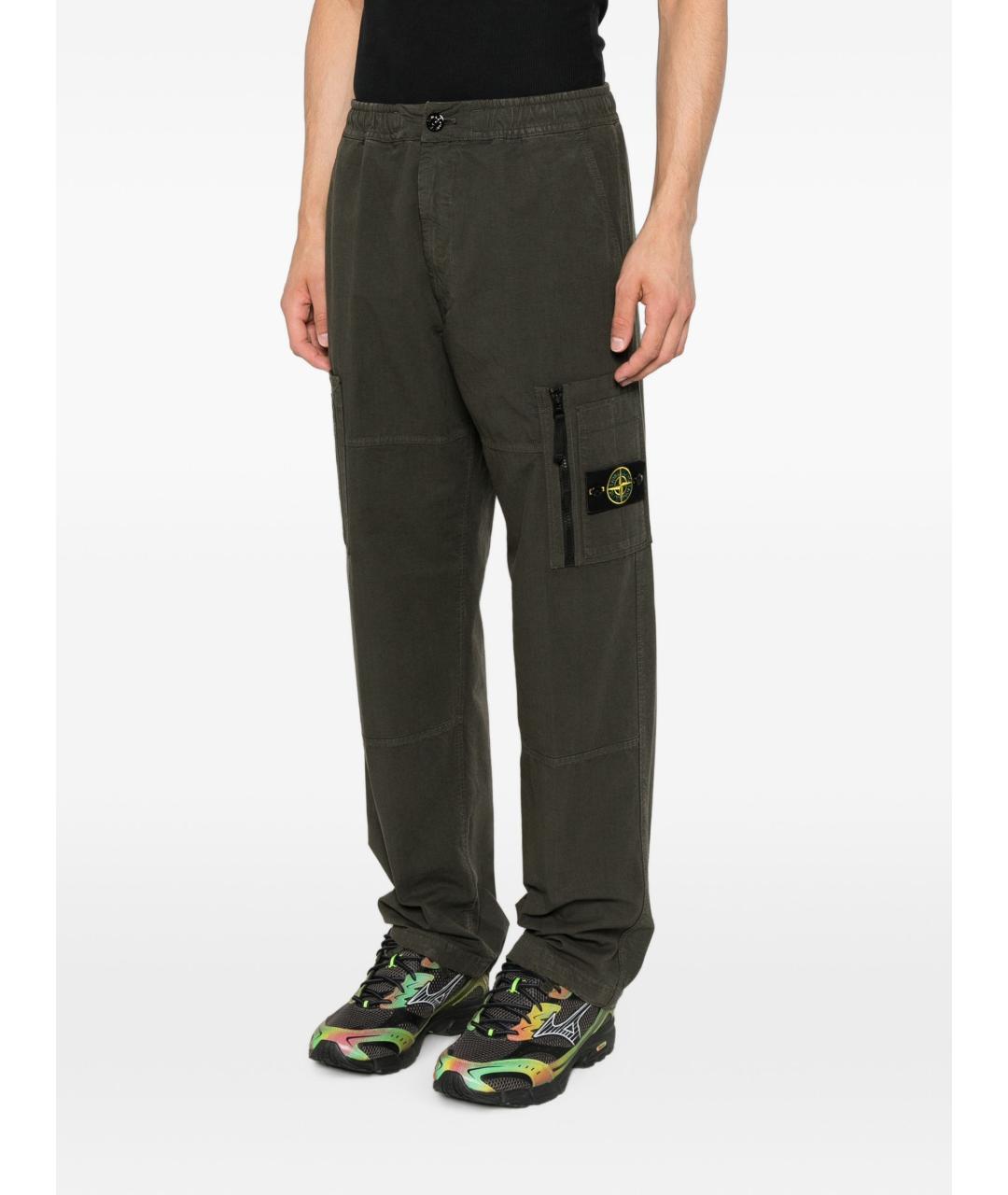 STONE ISLAND Серые хлопковые повседневные брюки, фото 2