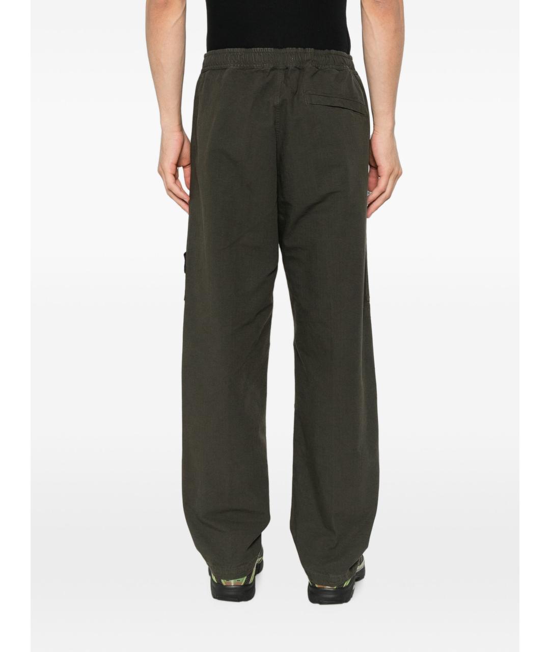 STONE ISLAND Серые хлопковые повседневные брюки, фото 3