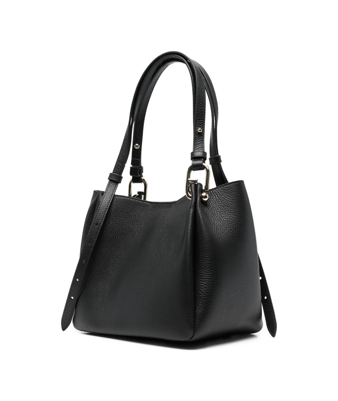 FURLA Черная кожаная сумка тоут, фото 4
