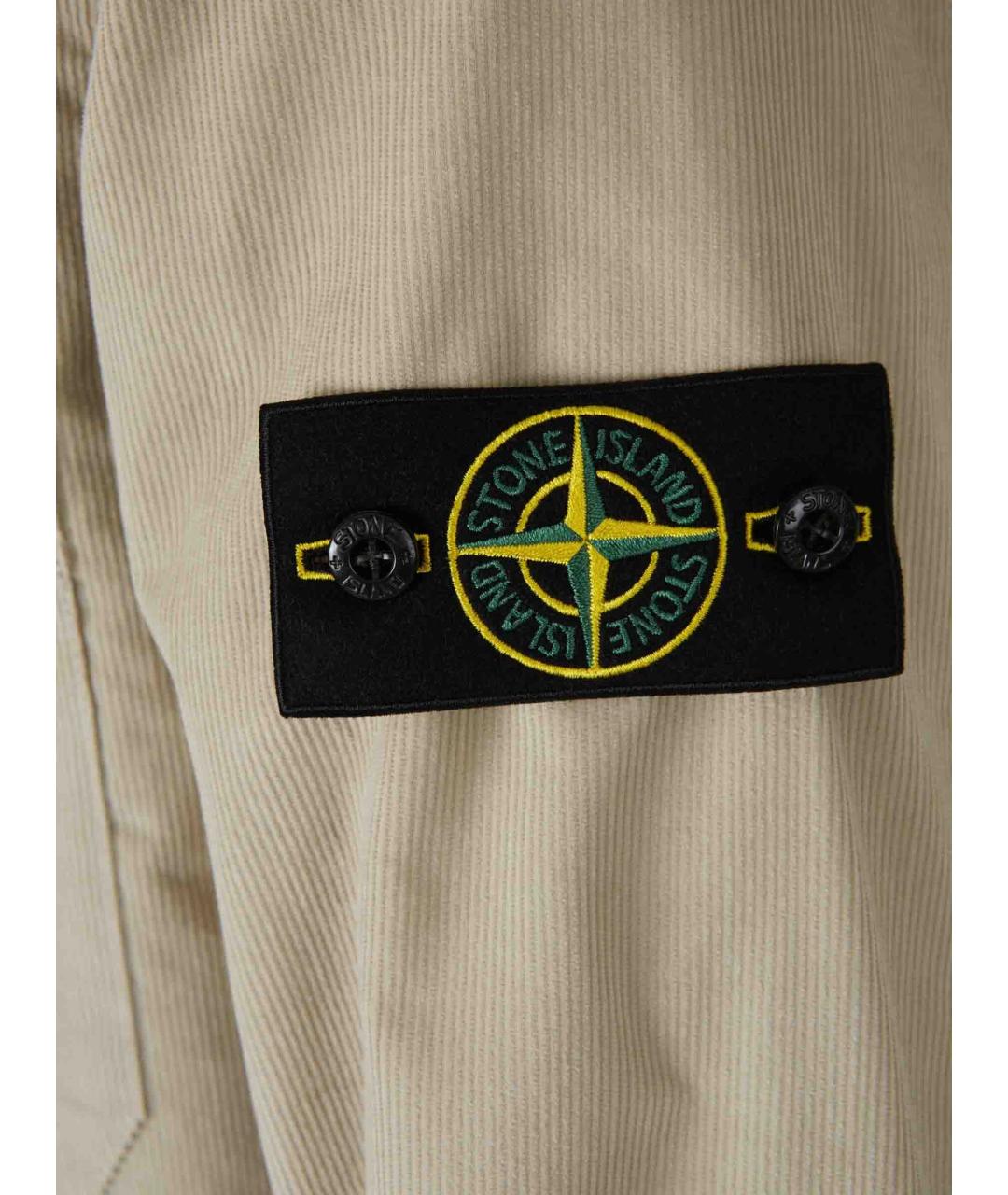STONE ISLAND Бежевая хлопковая кэжуал рубашка, фото 3