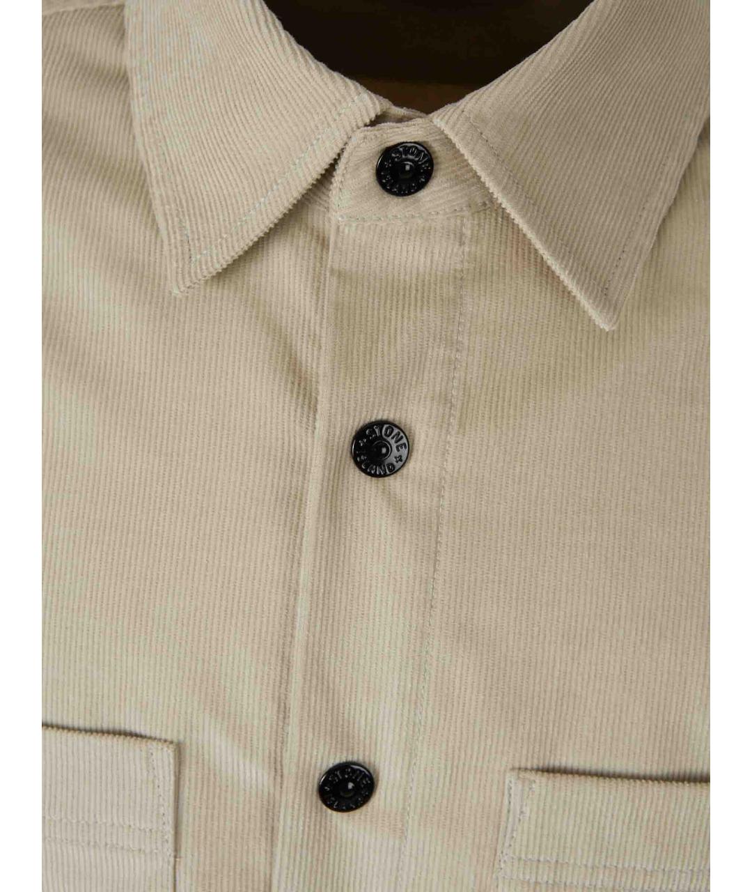 STONE ISLAND Бежевая хлопковая кэжуал рубашка, фото 2