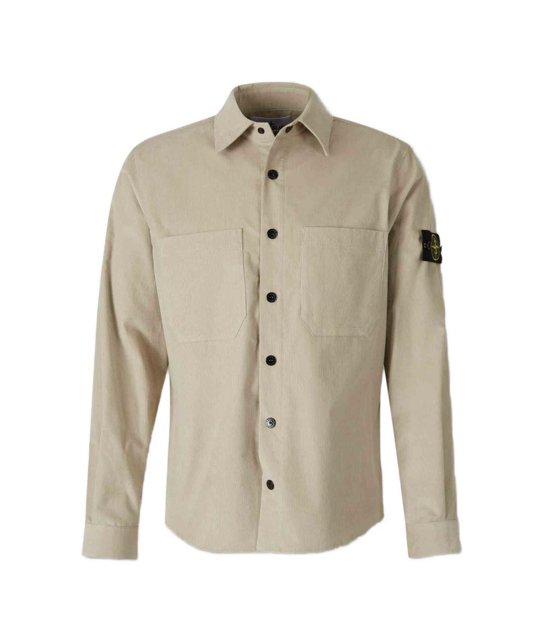 STONE ISLAND Бежевая хлопковая кэжуал рубашка, фото 1