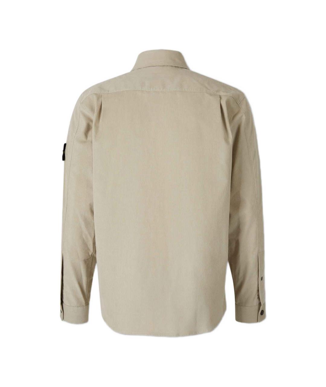 STONE ISLAND Бежевая хлопковая кэжуал рубашка, фото 4