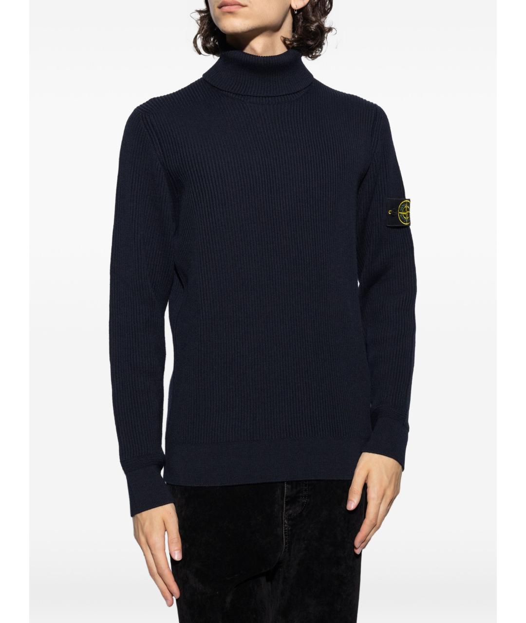 STONE ISLAND Синий шерстяной джемпер / свитер, фото 3