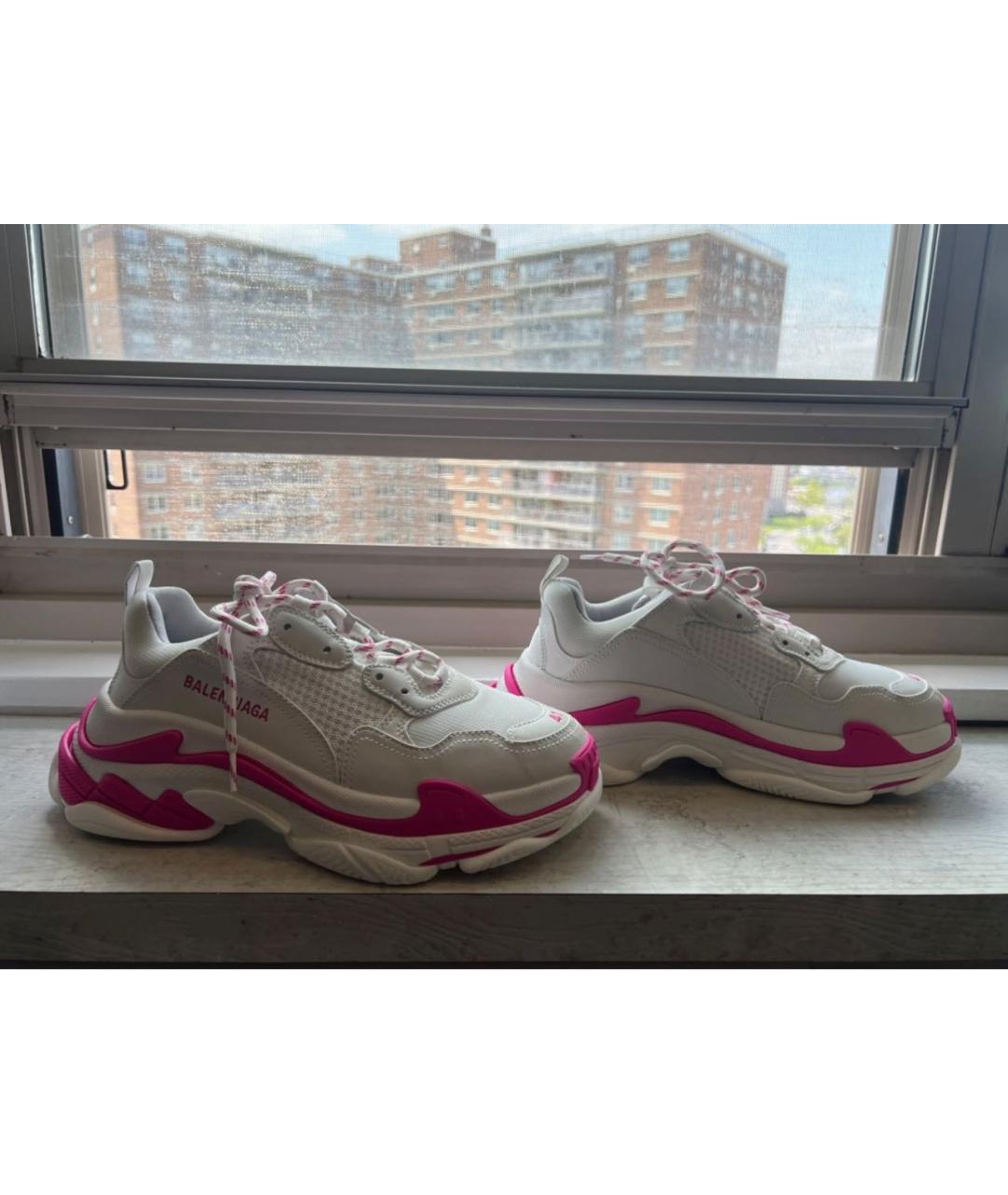 BALENCIAGA Розовые текстильные кроссовки, фото 6