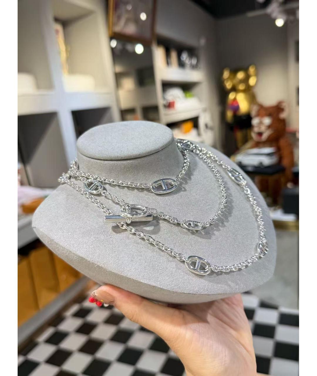 HERMES Серебряное серебряное колье, фото 3