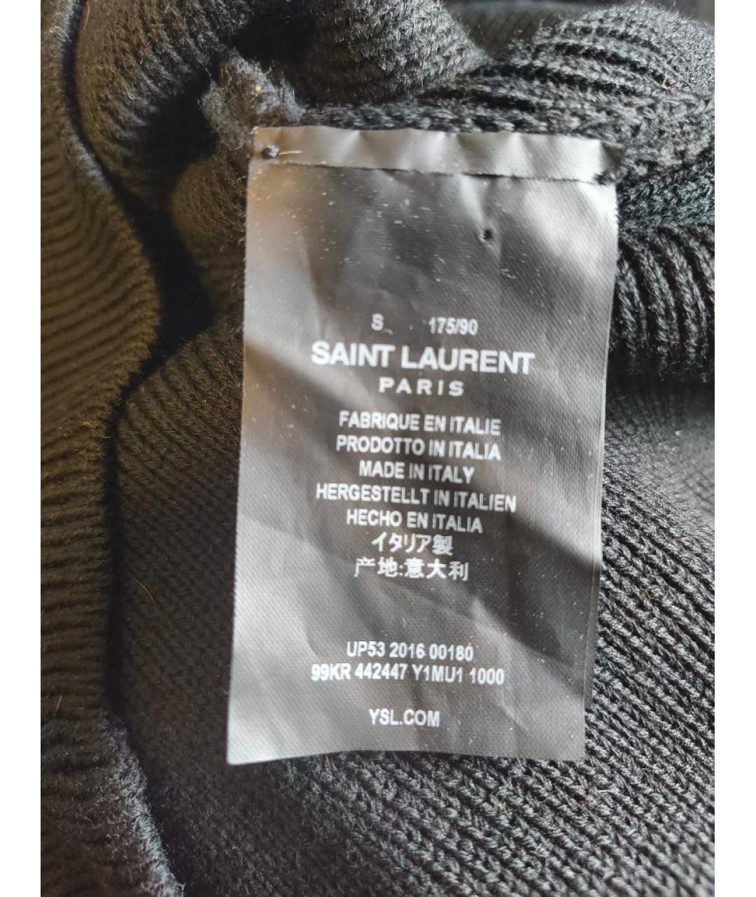 SAINT LAURENT Черный хлопковый джемпер / свитер, фото 5