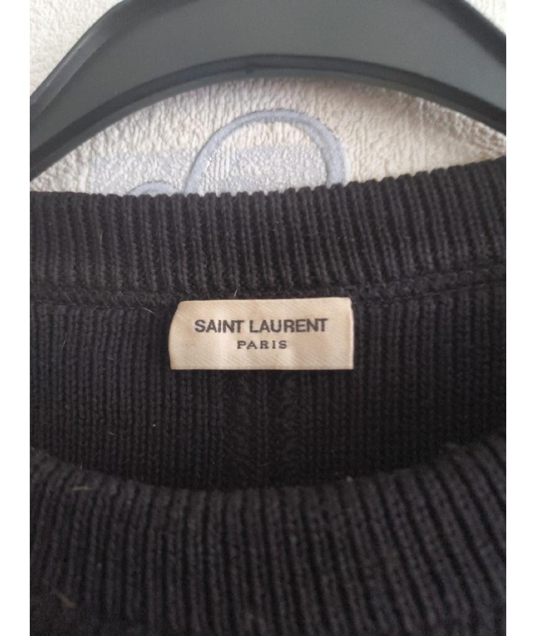 SAINT LAURENT Черный хлопковый джемпер / свитер, фото 6