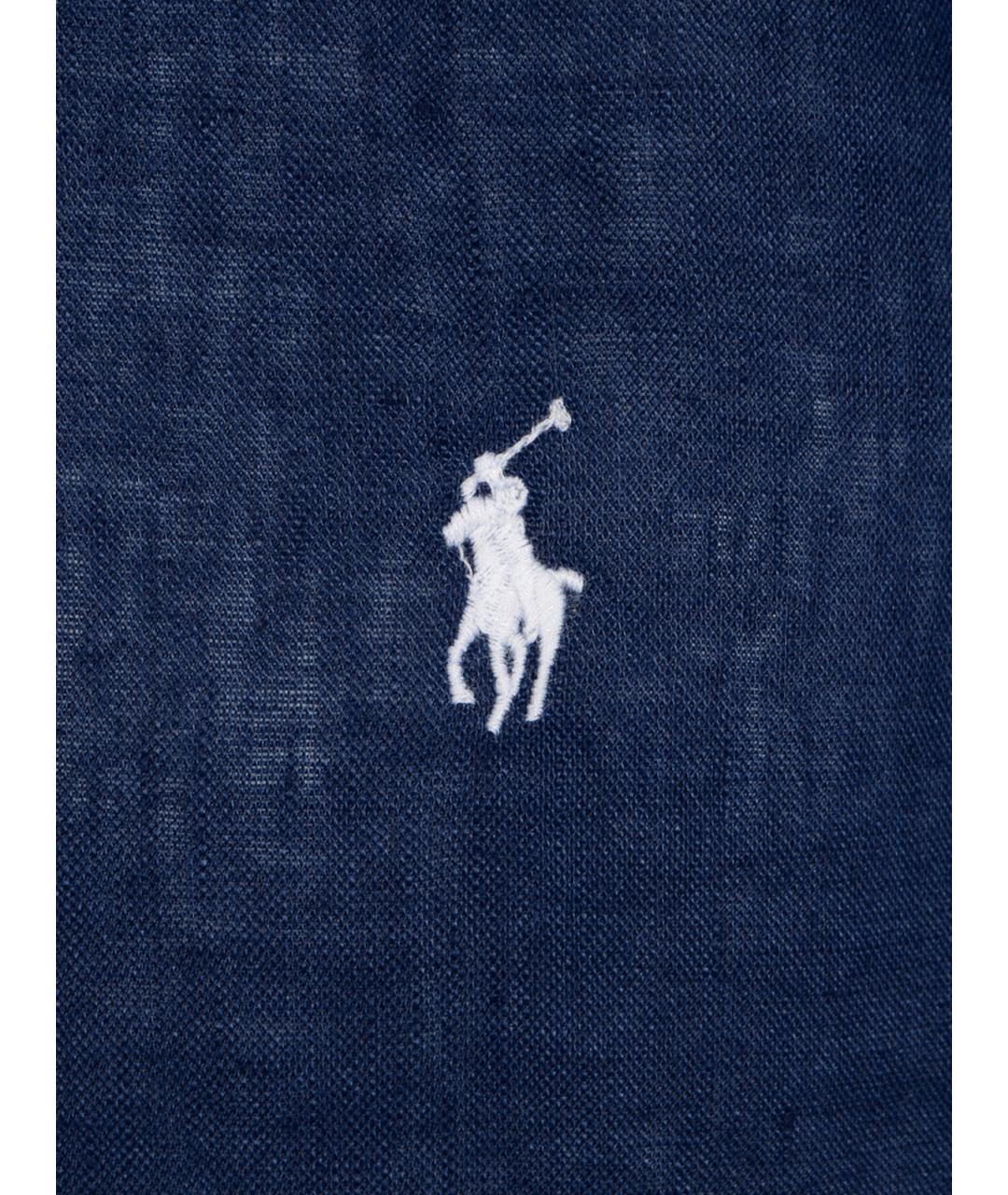 POLO RALPH LAUREN Синяя льняная кэжуал рубашка, фото 3
