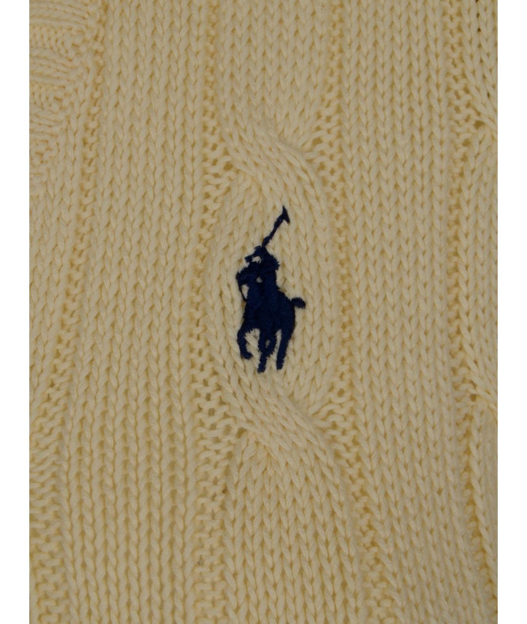 POLO RALPH LAUREN Бежевый хлопковый джемпер / свитер, фото 3
