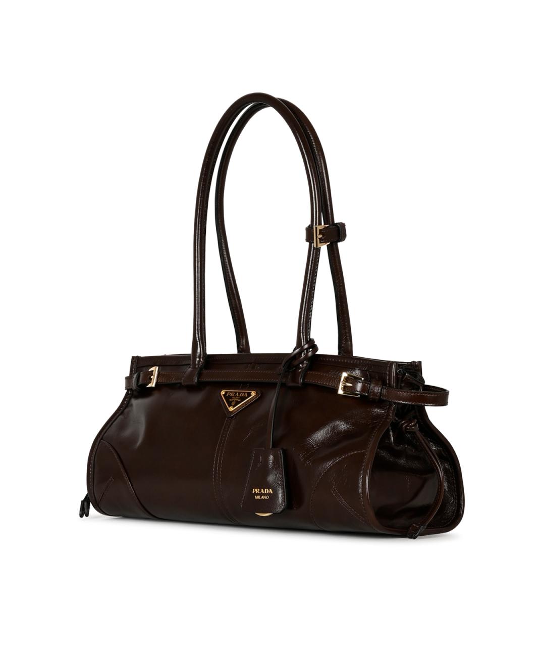 PRADA Коричневая кожаная сумка тоут, фото 4