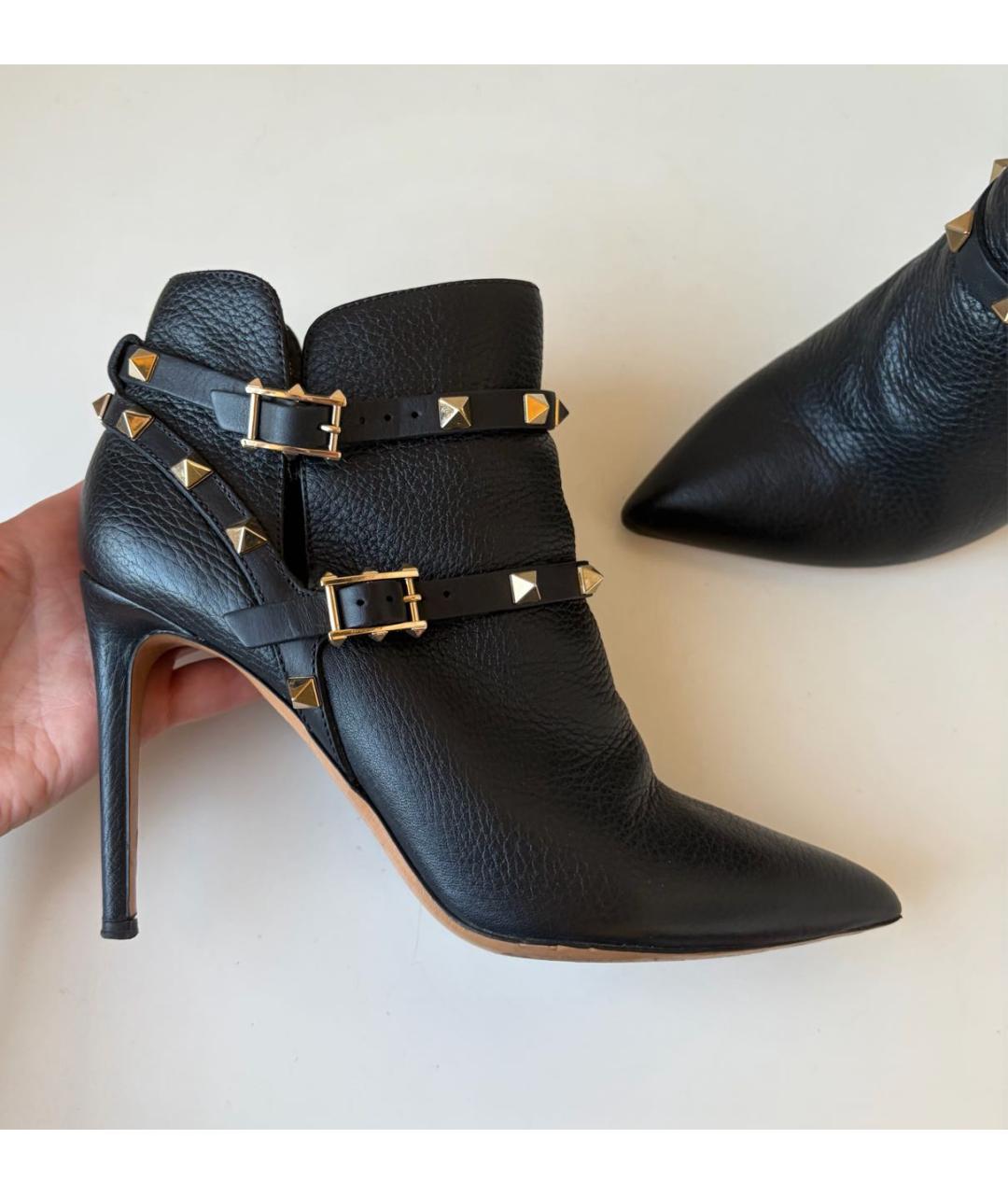 VALENTINO Черные кожаные ботильоны, фото 3