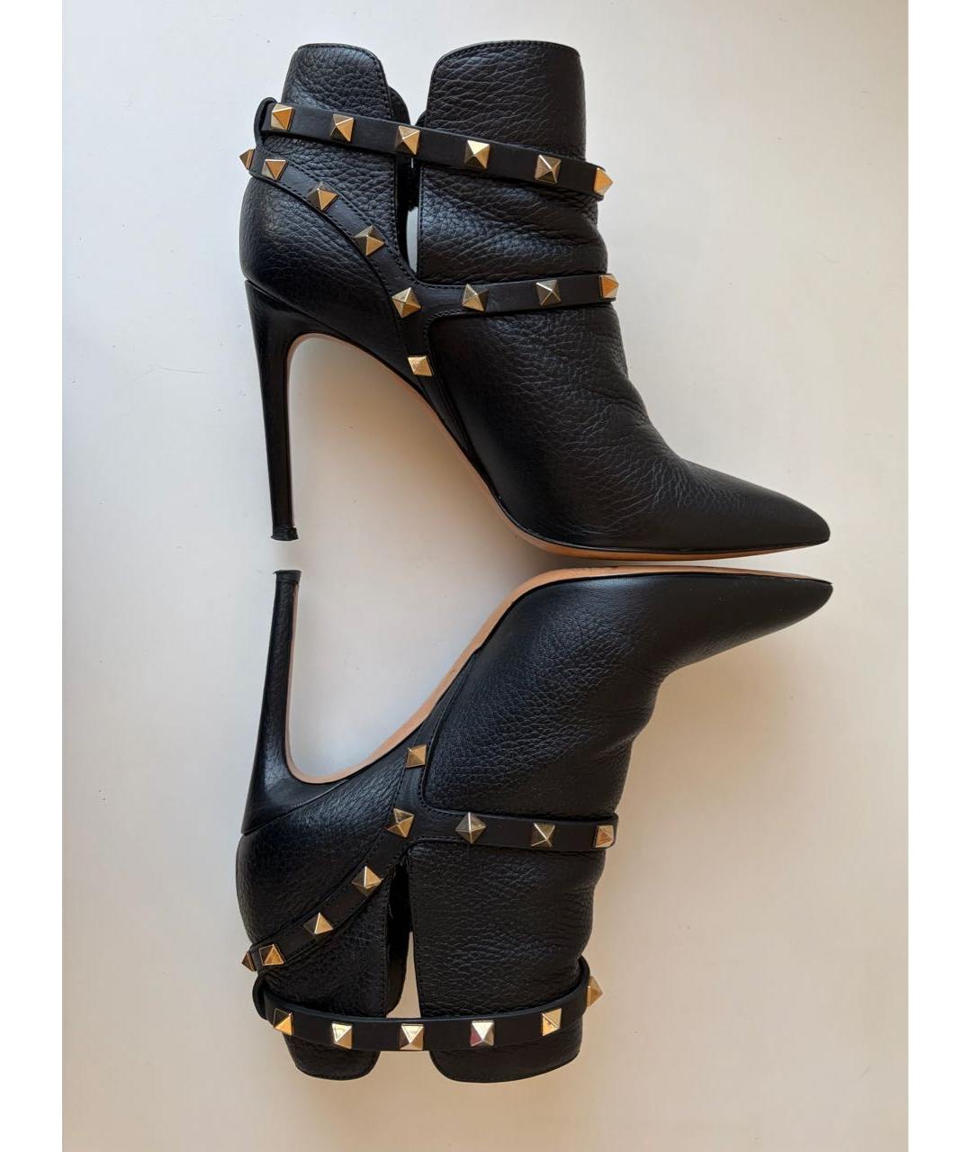 VALENTINO Черные кожаные ботильоны, фото 6