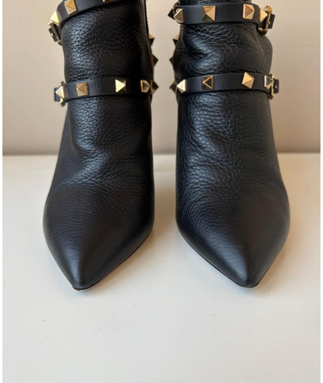VALENTINO Черные кожаные ботильоны, фото 4