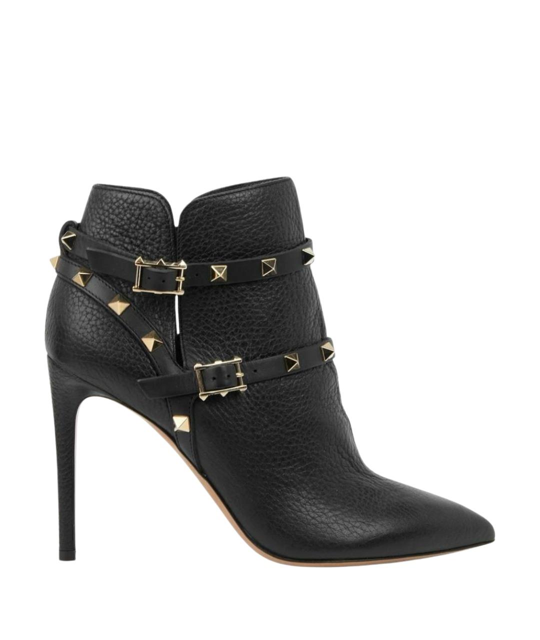 VALENTINO Черные кожаные ботильоны, фото 1