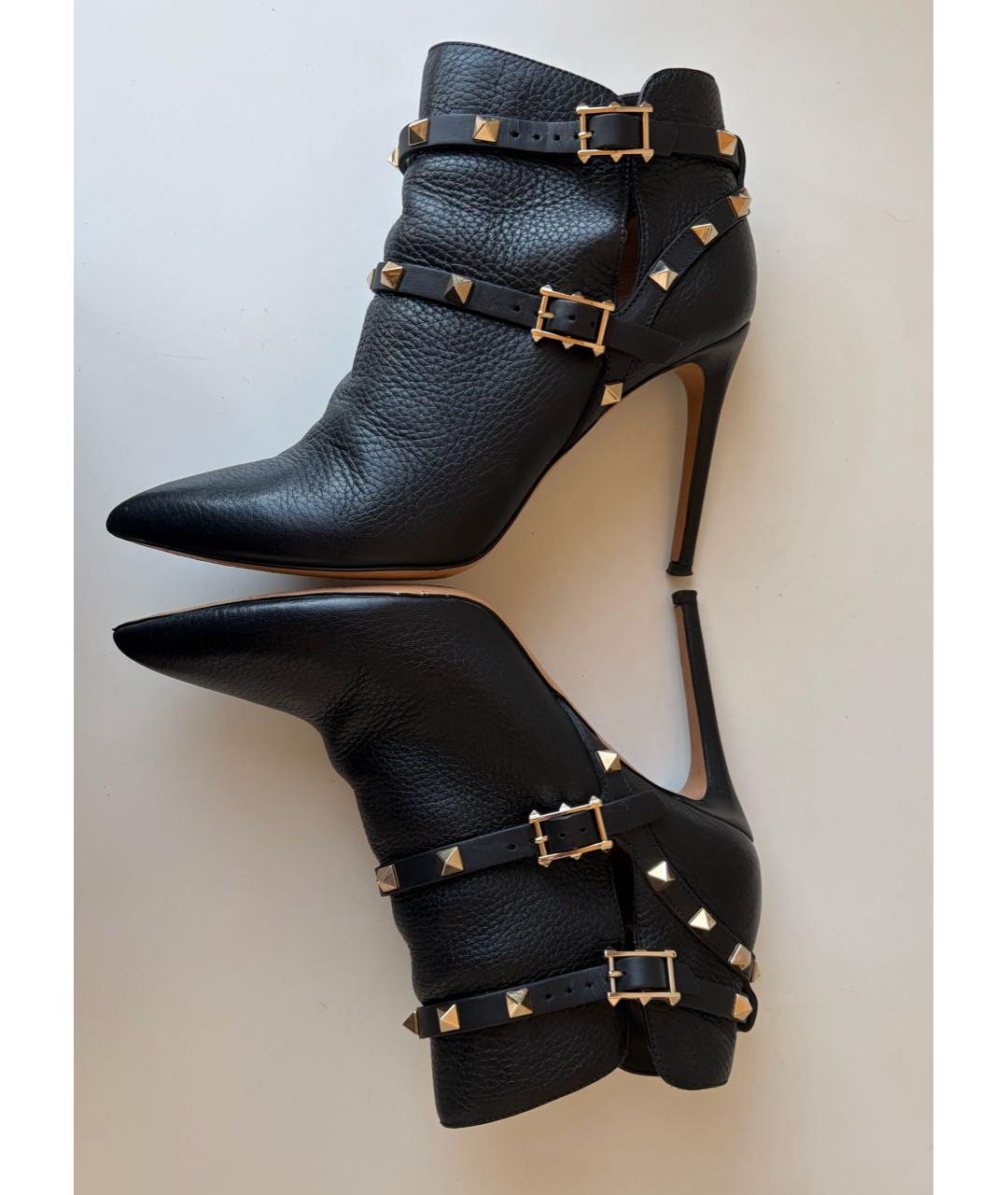 VALENTINO Черные кожаные ботильоны, фото 7