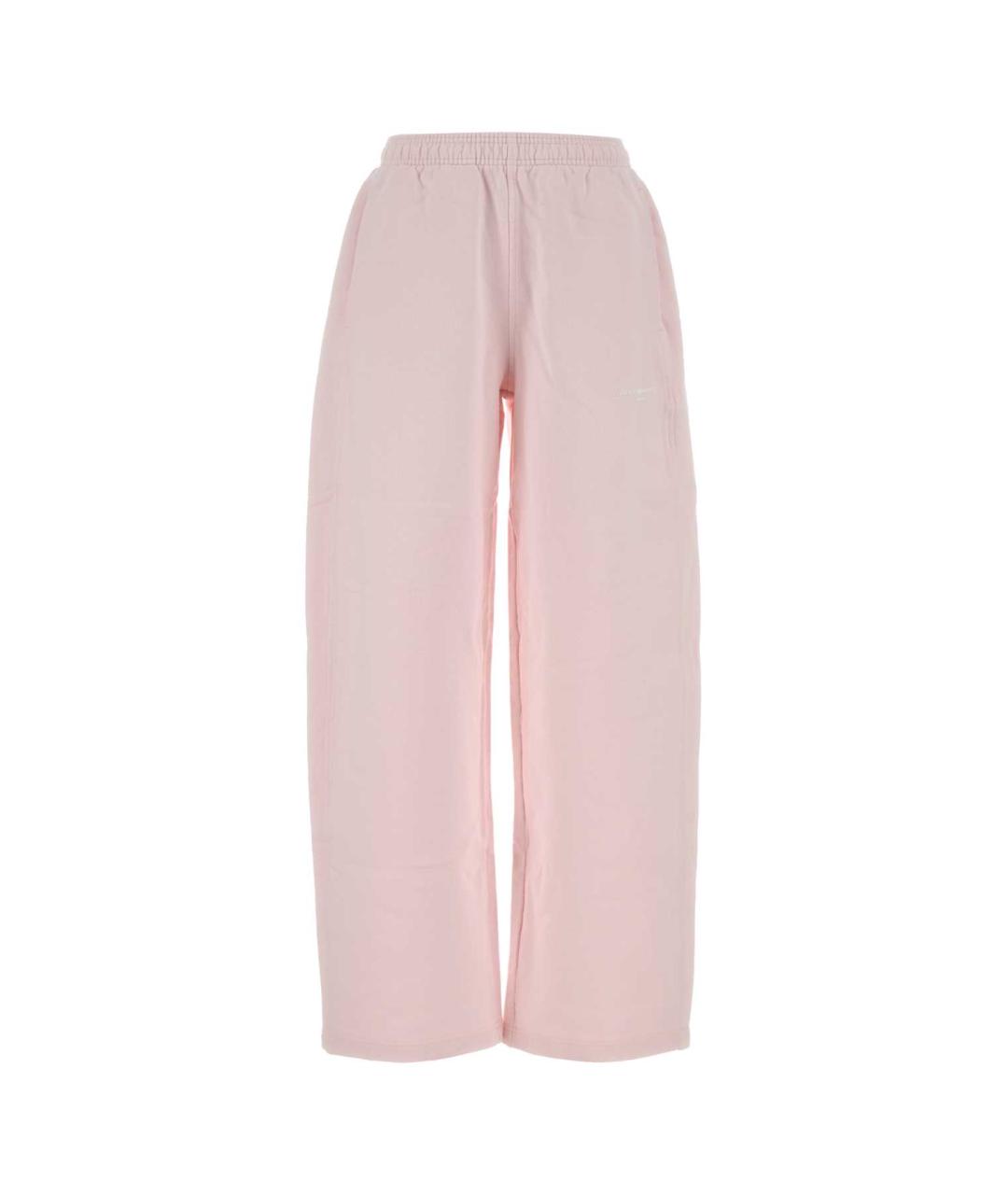 ALEXANDER WANG Розовые хлопковые прямые брюки, фото 3