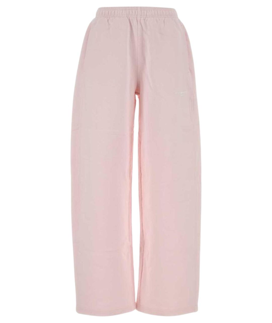 ALEXANDER WANG Розовые хлопковые прямые брюки, фото 1