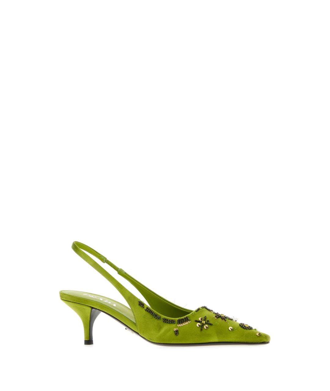 PRADA Зеленые текстильные туфли, фото 2