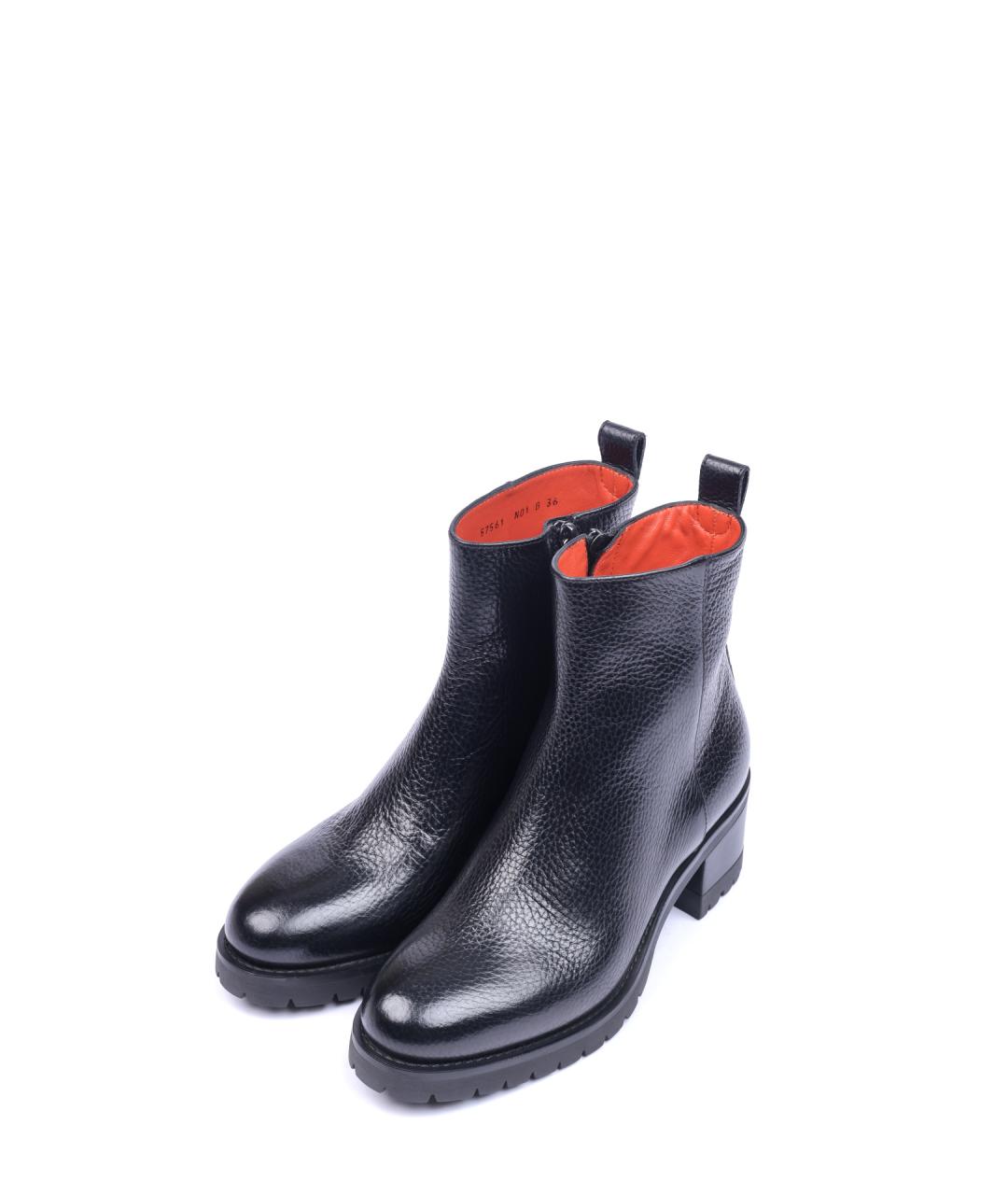 SANTONI Черные кожаные ботильоны, фото 2
