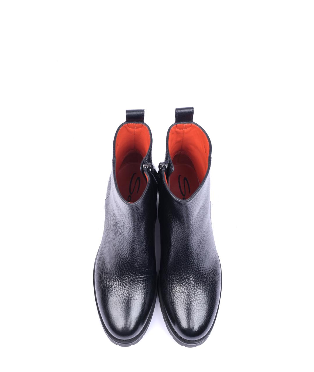 SANTONI Черные кожаные ботильоны, фото 5
