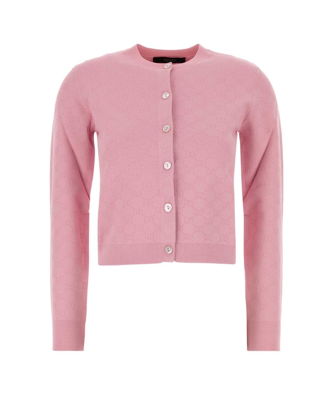 GUCCI Розовый вискозный кардиган, фото 1