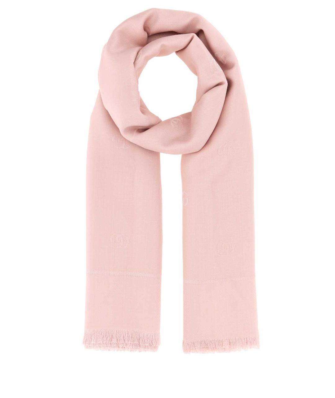 GUCCI Розовый хлопковый шарф, фото 1