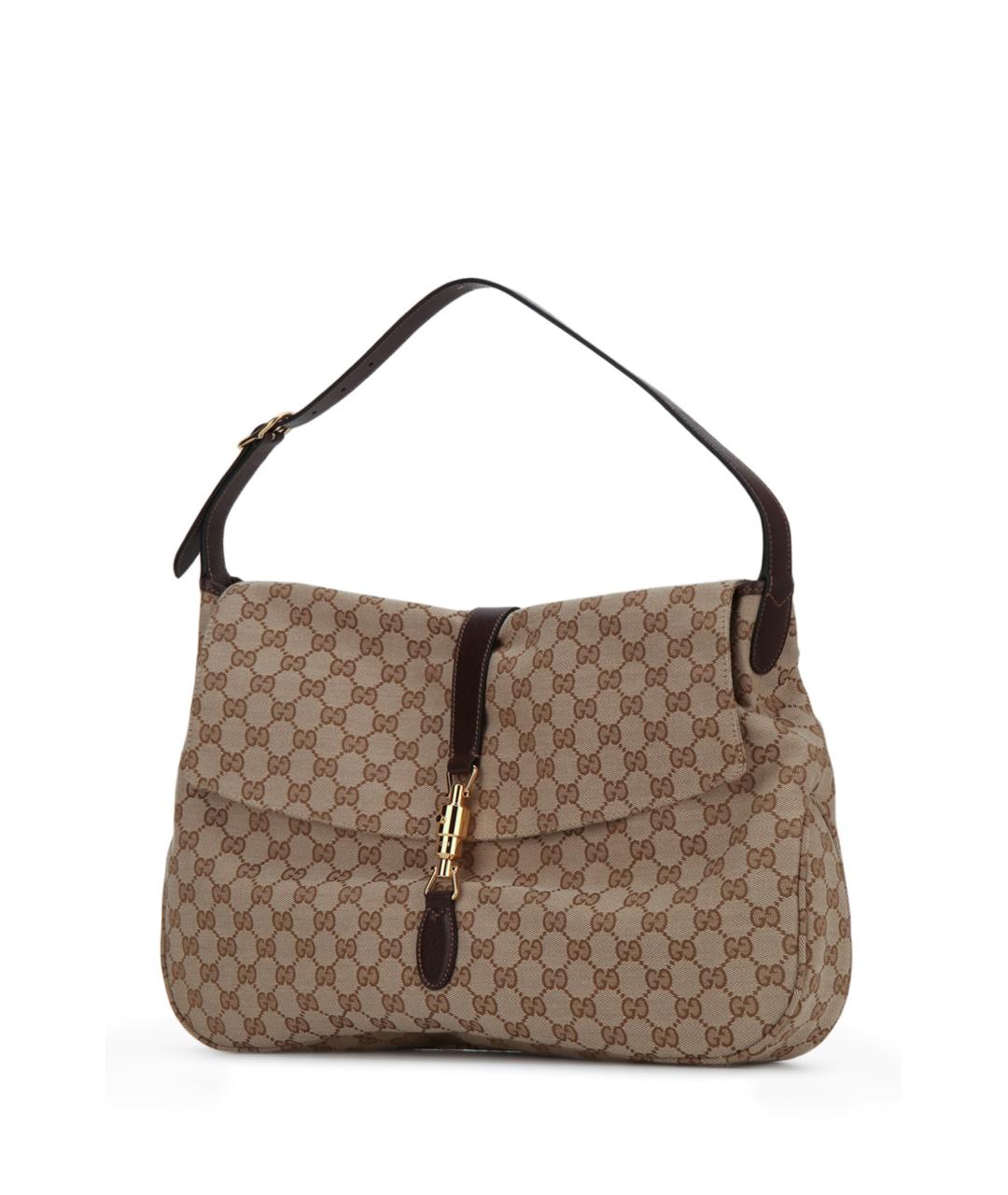 GUCCI Бежевая сумка на плечо из канвы, фото 2