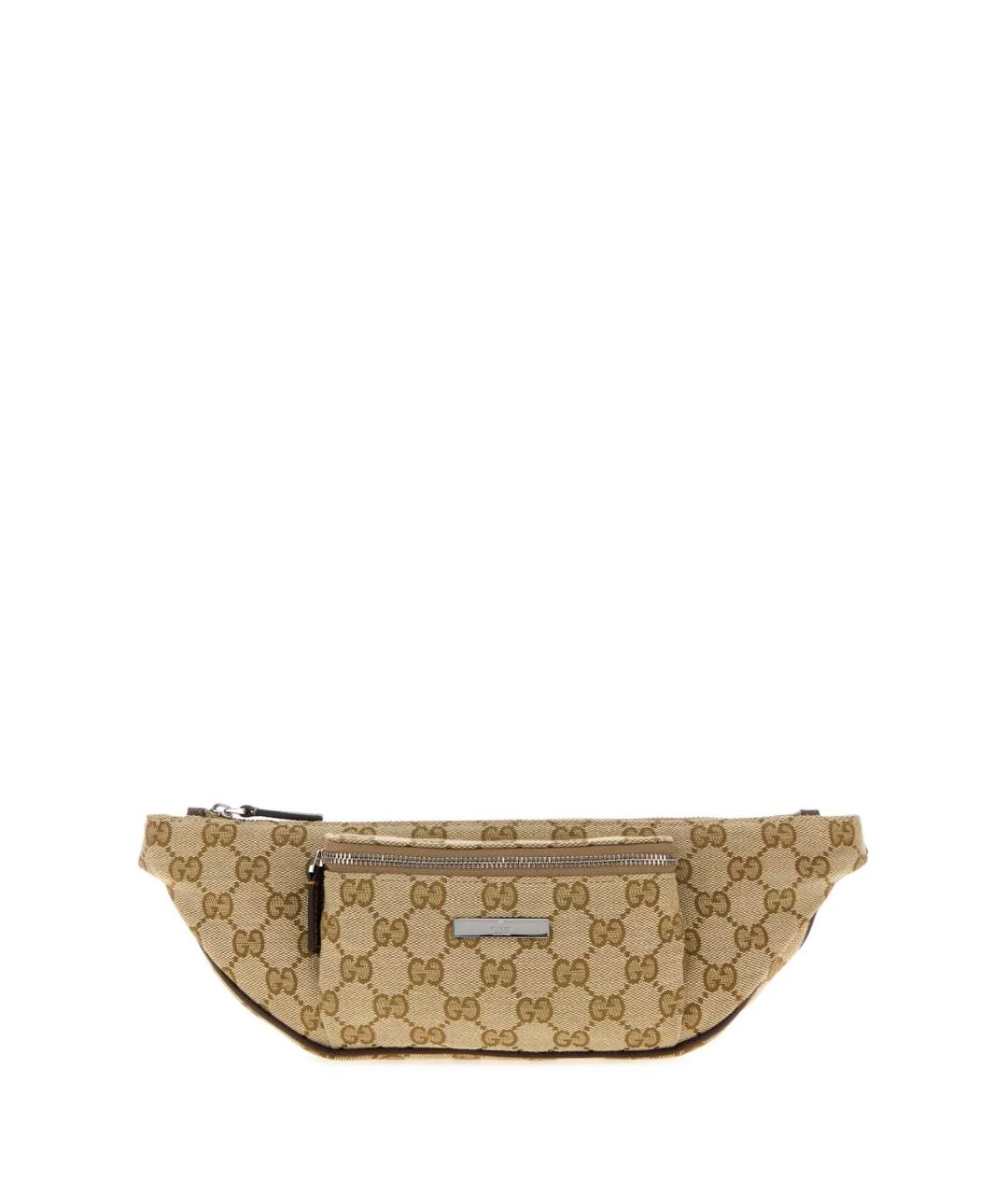 GUCCI Бежевая поясная сумка из канвы, фото 1