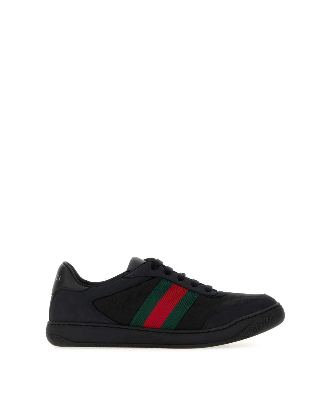 GUCCI Черные текстильные низкие кроссовки / кеды, фото 1