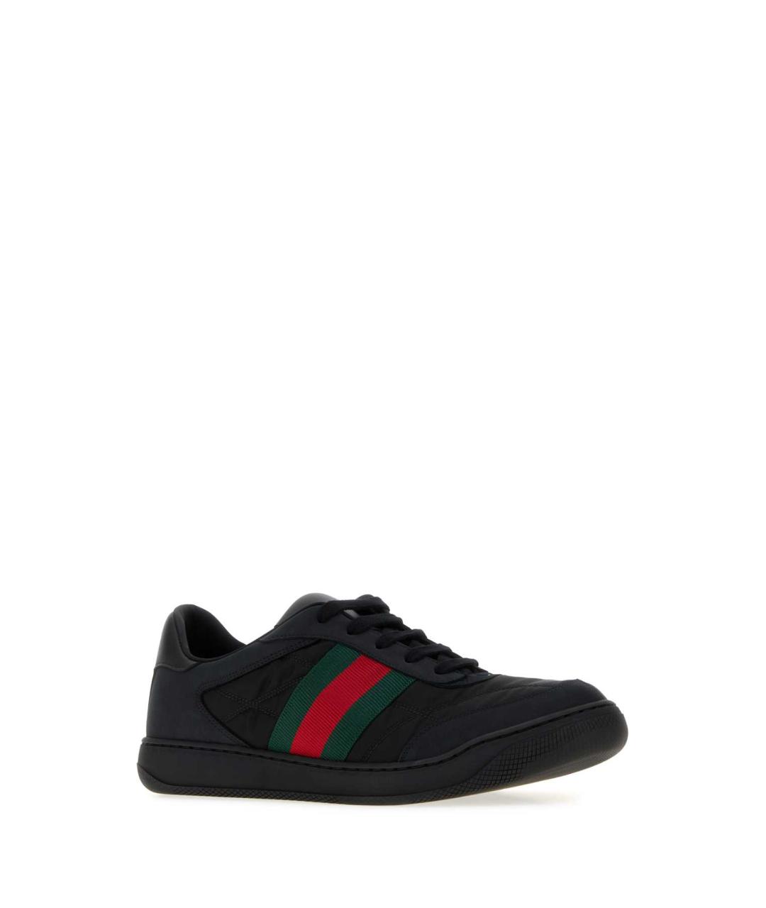 GUCCI Черные текстильные низкие кроссовки / кеды, фото 2