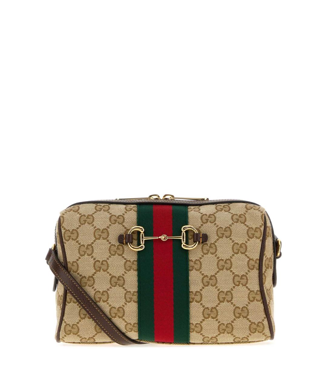 GUCCI Бежевая сумка через плечо из канвы, фото 1