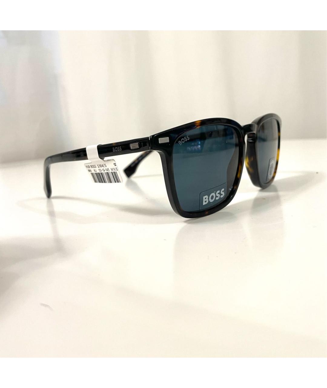 HUGO BOSS Коричневые пластиковые солнцезащитные очки, фото 6