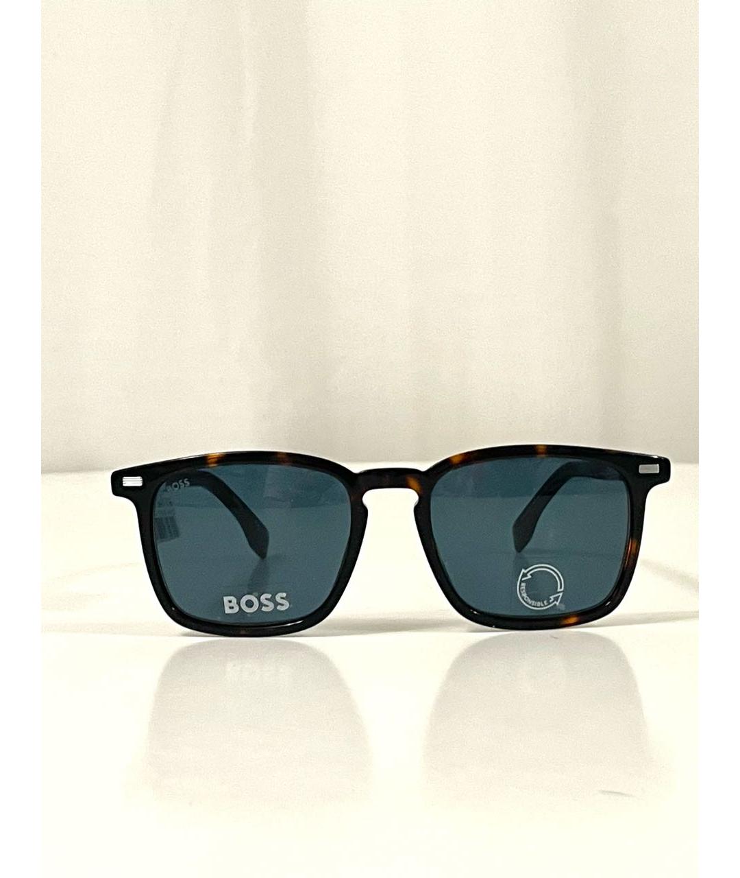 HUGO BOSS Коричневые пластиковые солнцезащитные очки, фото 5