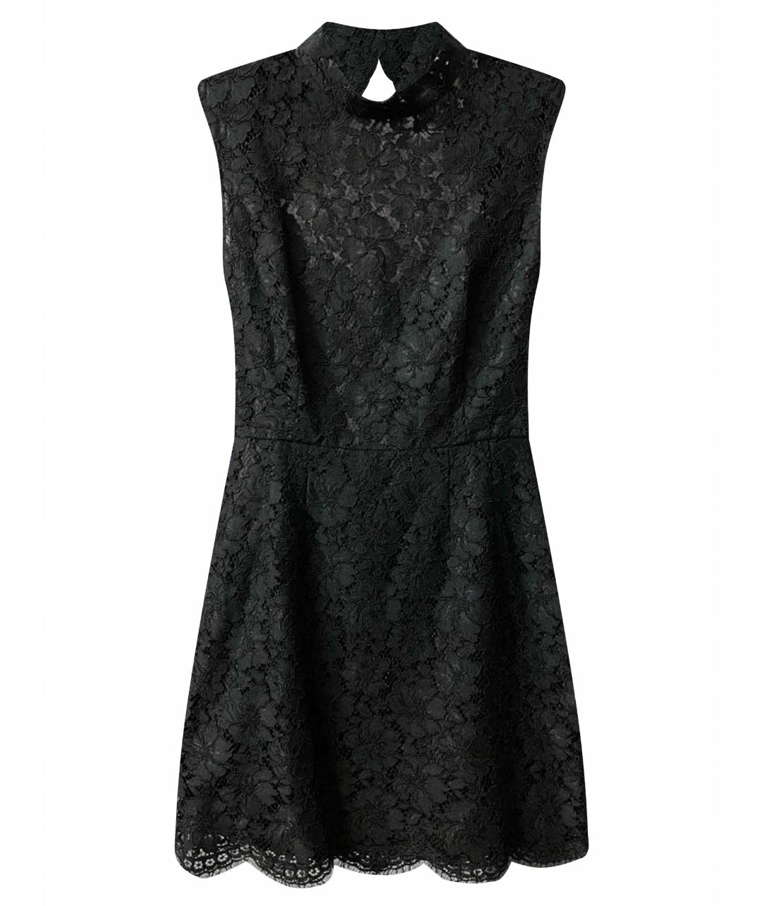 SANDRO Черное кружевное коктейльное платье, фото 1