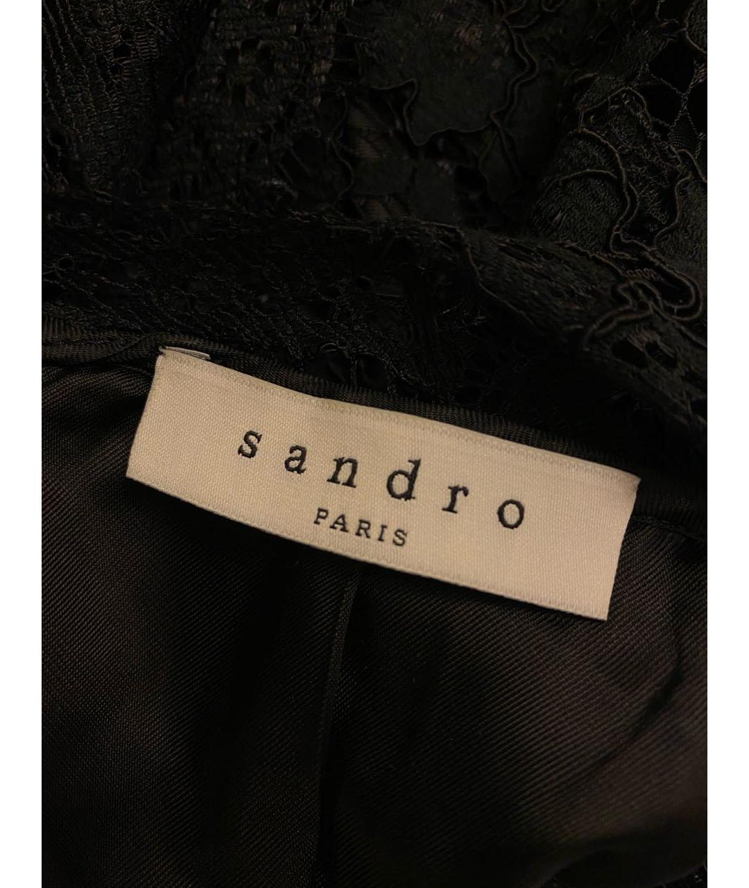 SANDRO Черное кружевное коктейльное платье, фото 3