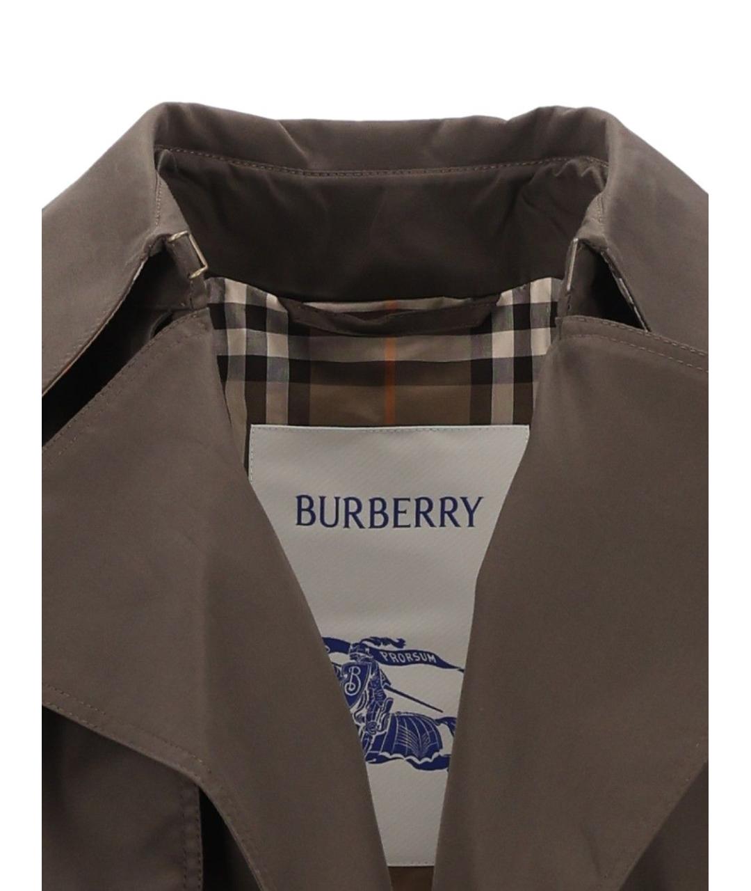 BURBERRY Коричневый хлопковый тренч/плащ, фото 4