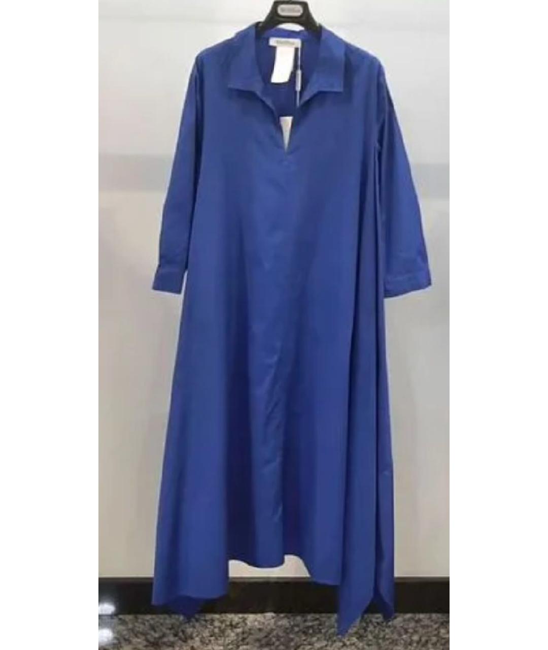 MAX MARA Синее хлопковое повседневное платье, фото 5