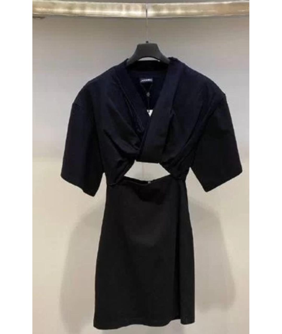 JACQUEMUS Черное хлопковое повседневное платье, фото 5