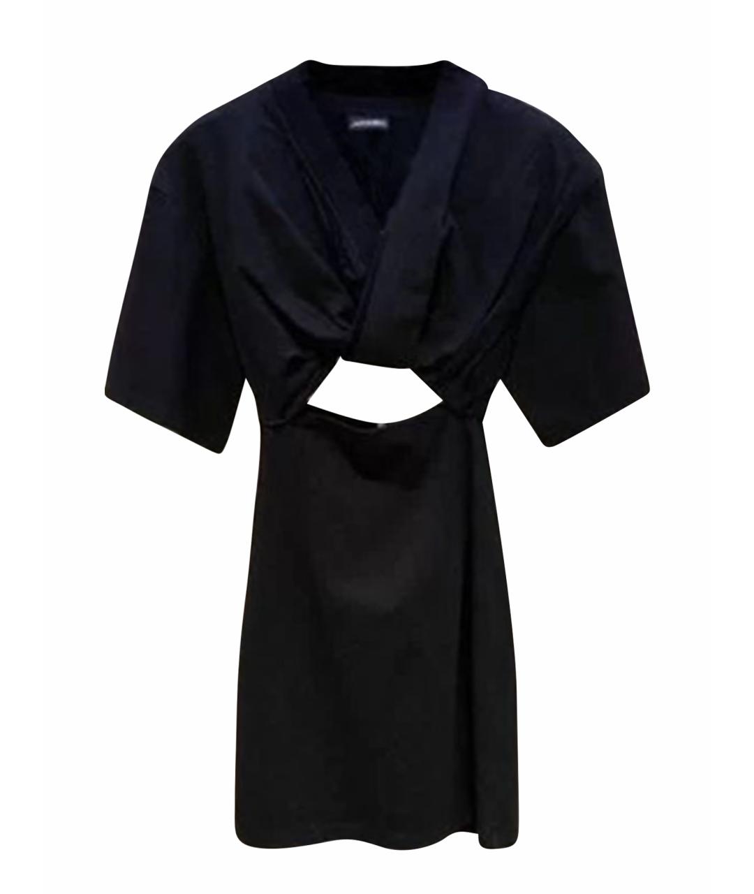 JACQUEMUS Черное хлопковое повседневное платье, фото 1