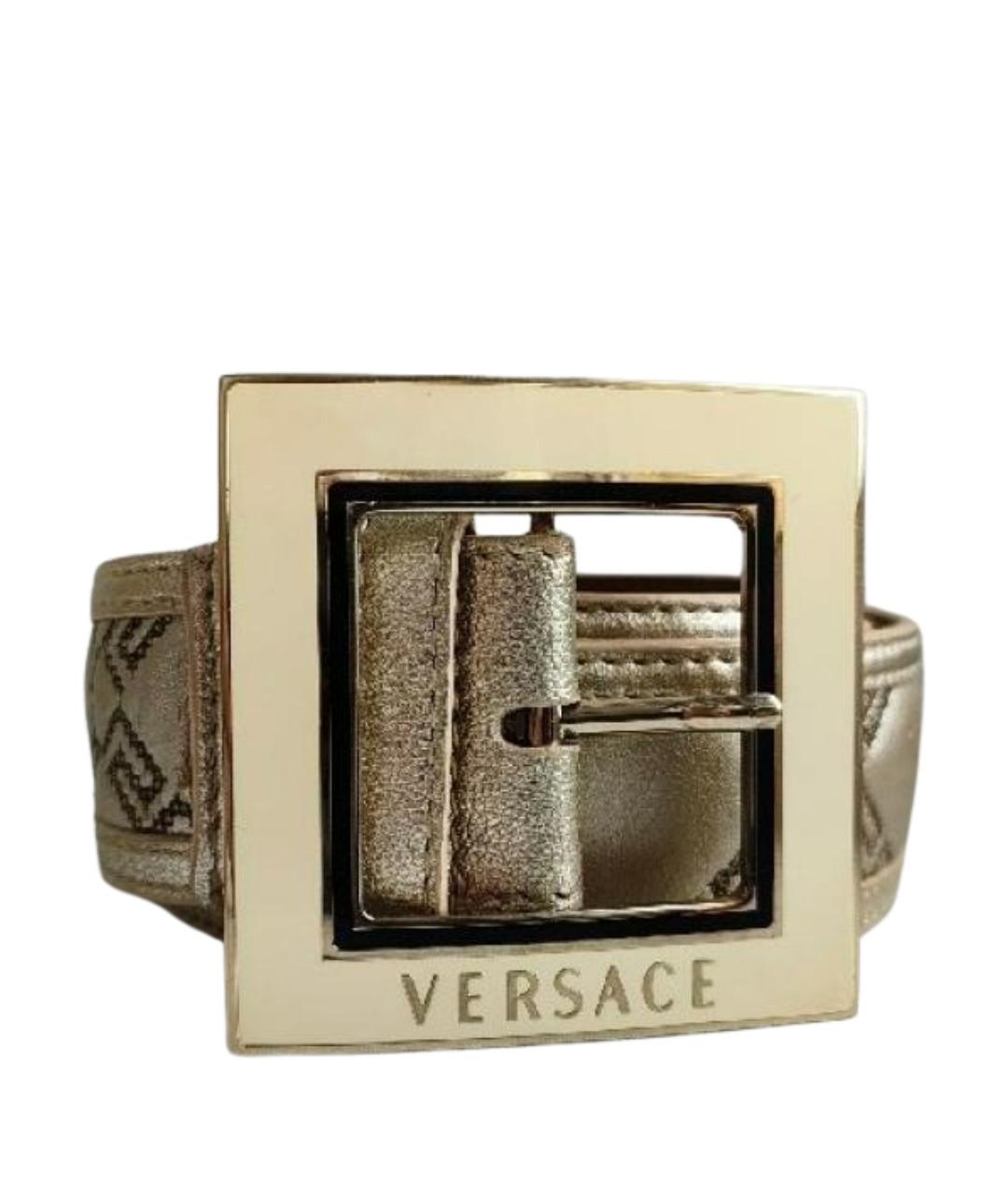 VERSACE Золотой кожаный ремень, фото 1